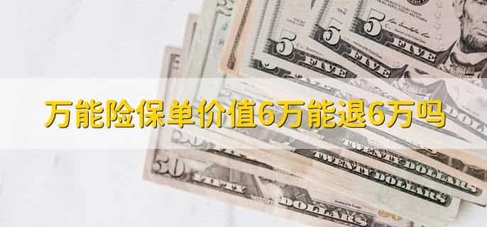 万能险保单价值6万能退6万吗,有以下2种情况