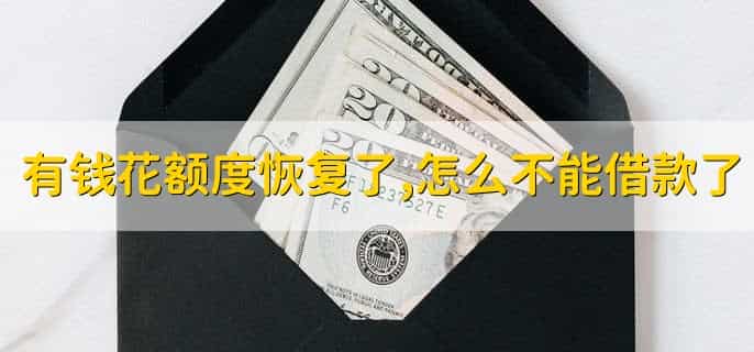 有钱花额度恢复了,怎么不能借款了