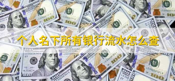 个人名下所有银行流水怎么查