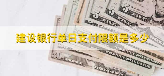 建设银行单日支付限额是多少