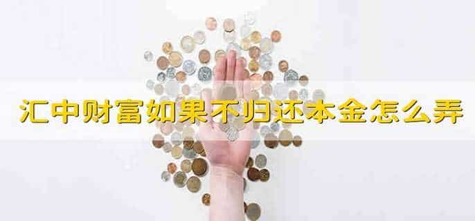 汇中财富如果不归还本金怎么弄