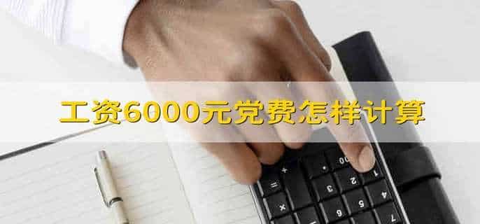 工资6000元党费怎样计算