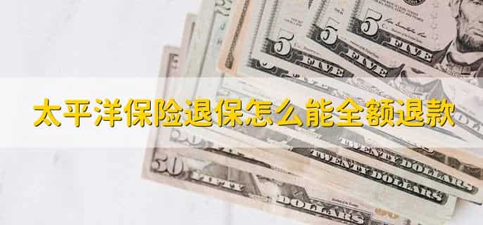 太平洋保险退保怎么能全额退款，分以下九点情况