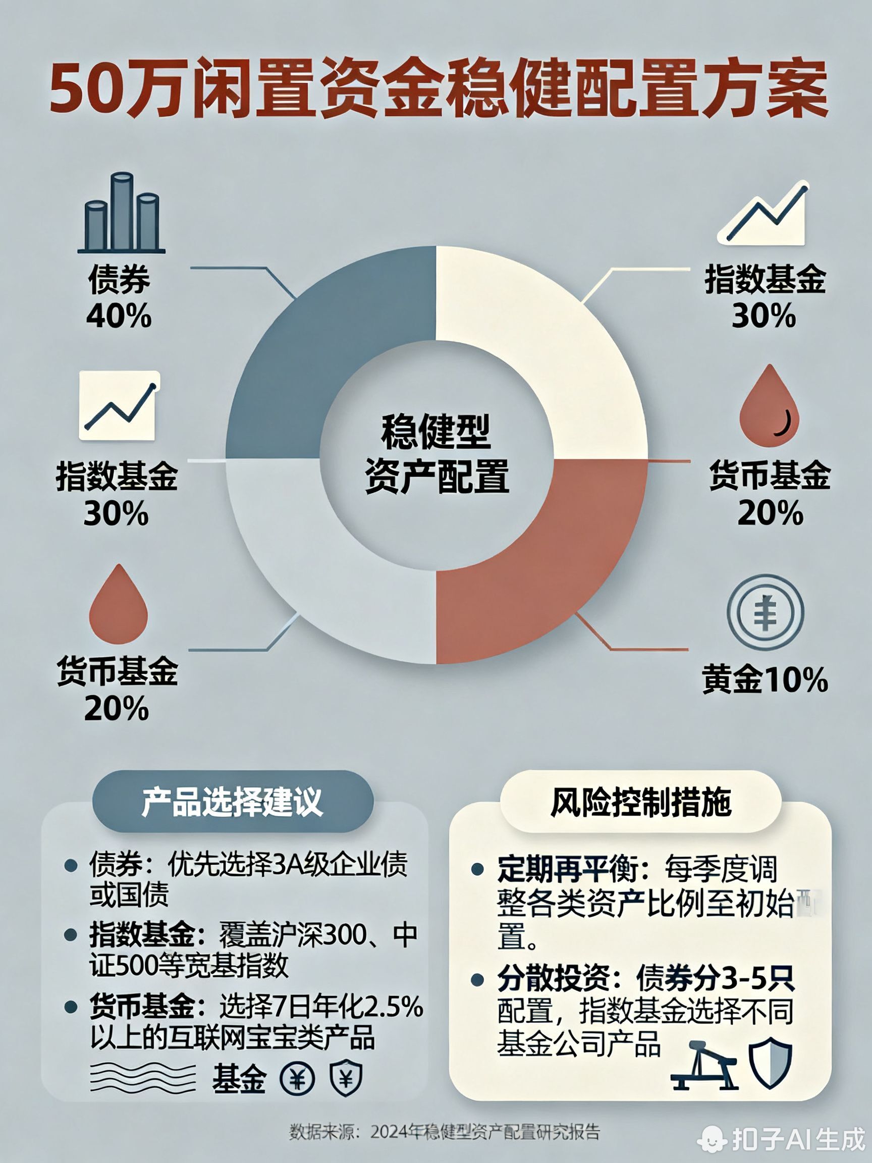 50万闲置资金，该怎么配置才能获得稳定收益?