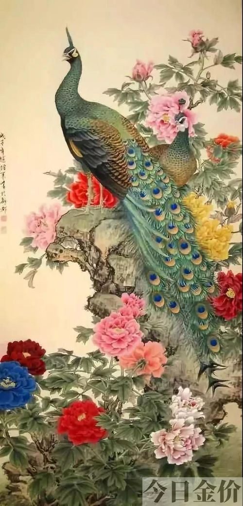 黄金孔雀吊坠图片