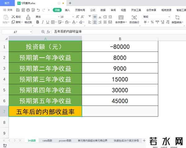 内部收益率公式