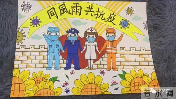 抗击疫情简笔画