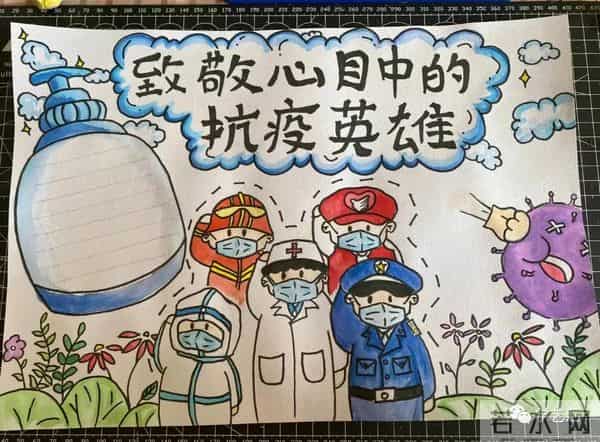 抗击疫情简笔画