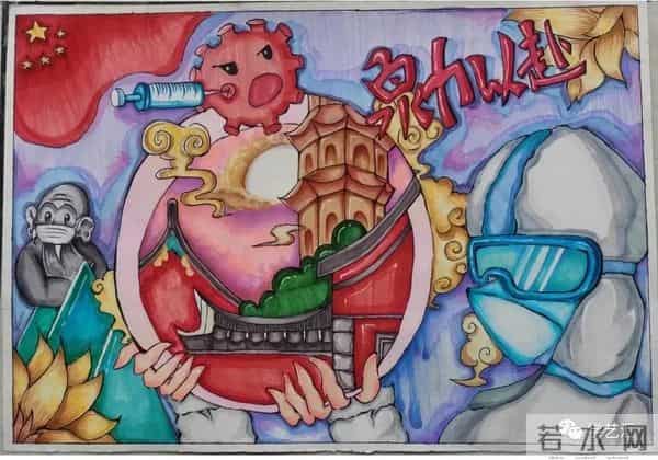 抗击疫情简笔画