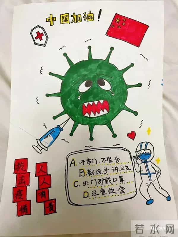 抗击疫情简笔画