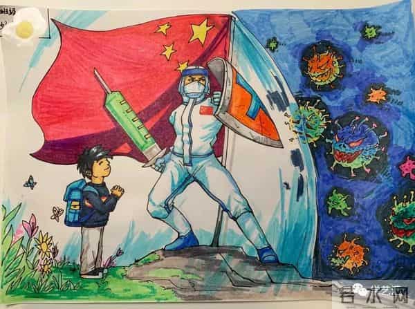 抗击疫情简笔画