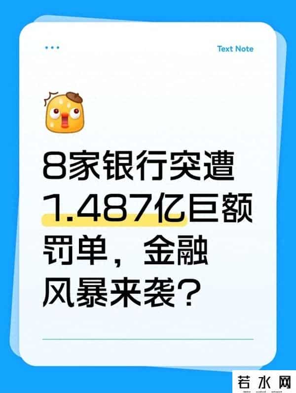 8家银行突遭1.487亿巨额罚单，金融风暴来袭？