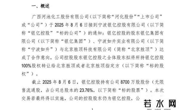 河化股份，一月两次“易主”，股价再“抢跑”