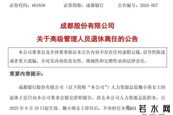 刚刚，某上市银行年薪百万的高管退休辞任！