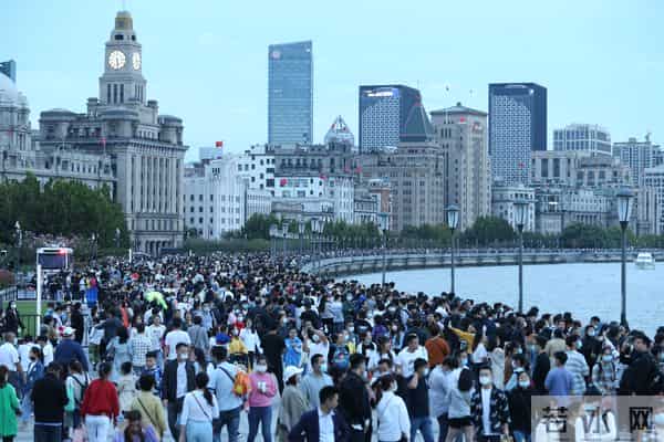 假期人山人海-外滩放眼望去人人人