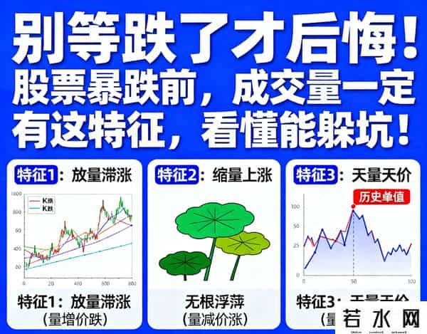 别等跌了才后悔！股票暴跌前，成交量一定有这特征，看懂能躲坑！