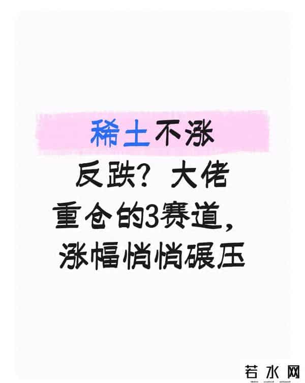 稀土不涨反跌？大佬重仓的3赛道，涨幅悄悄碾压