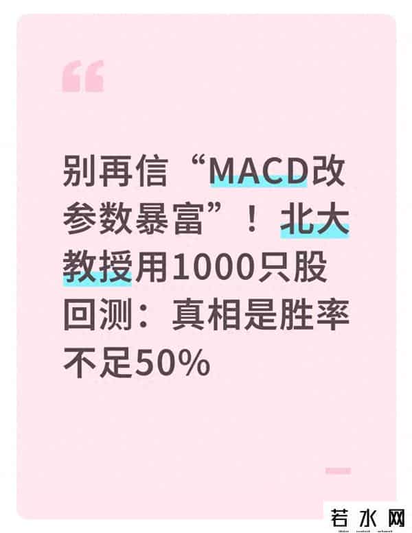 别信MACD改参数暴富！北大教授1000只股回测：真相是胜率不足50%