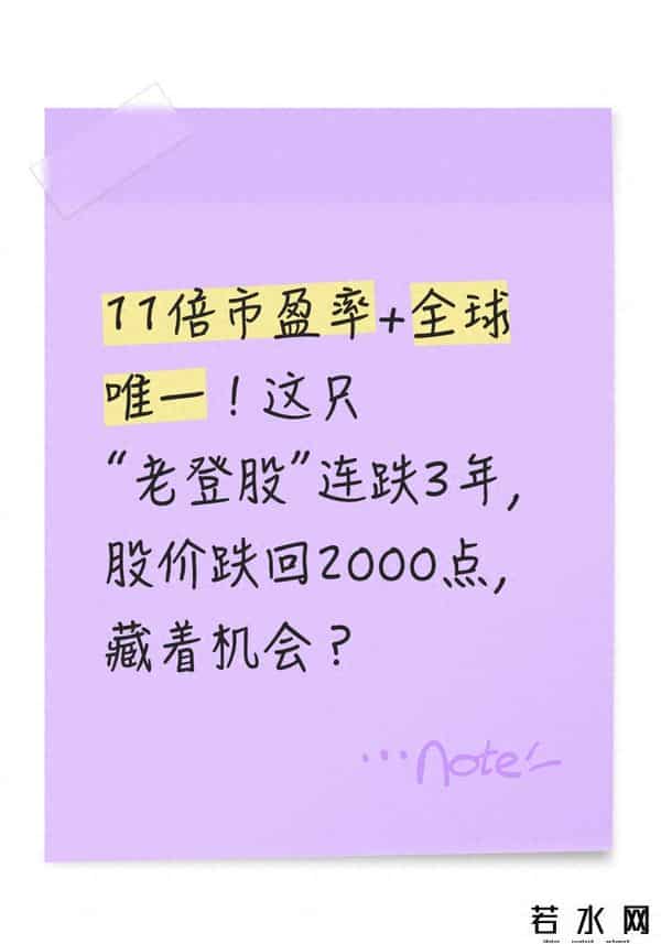 11倍市盈率+全球唯一！这只“老登股”连跌3年，股价跌回2000点，