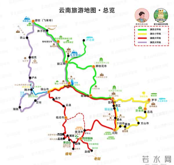 云南旅游路线图