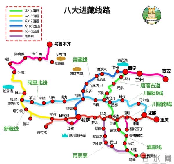 云南旅游路线图