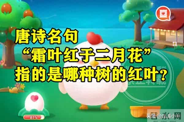 霜叶红于二月花是指什么树
