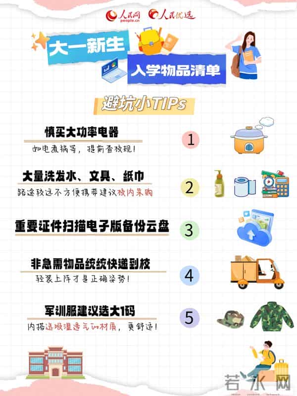大学新生必备大一新生丨入学必备物品清单，速来抄作业！