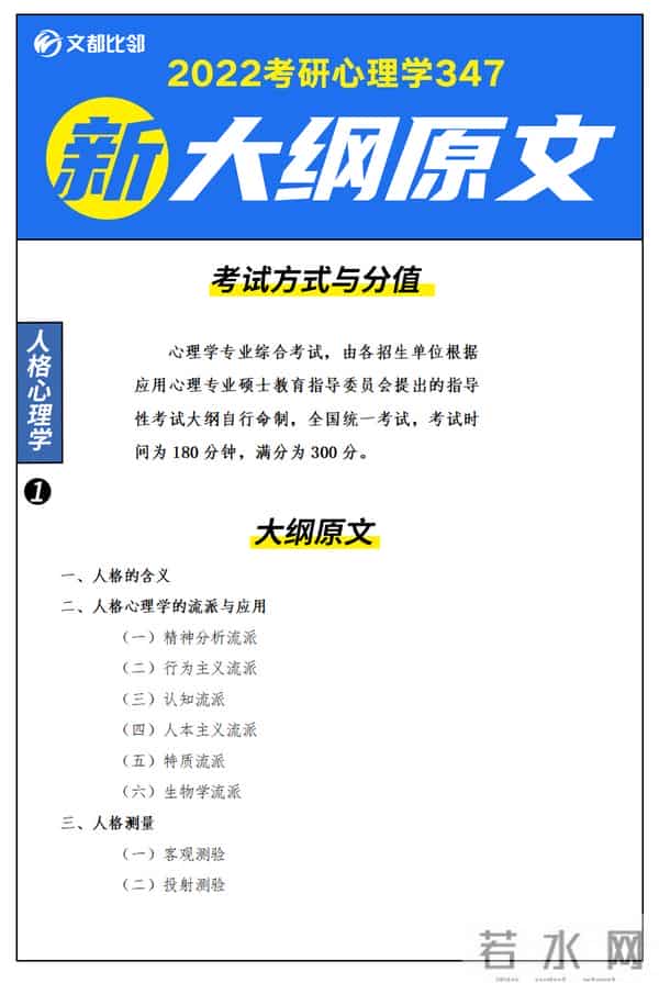 2022考研大纲2022心理学考研347大纲原文（全）
