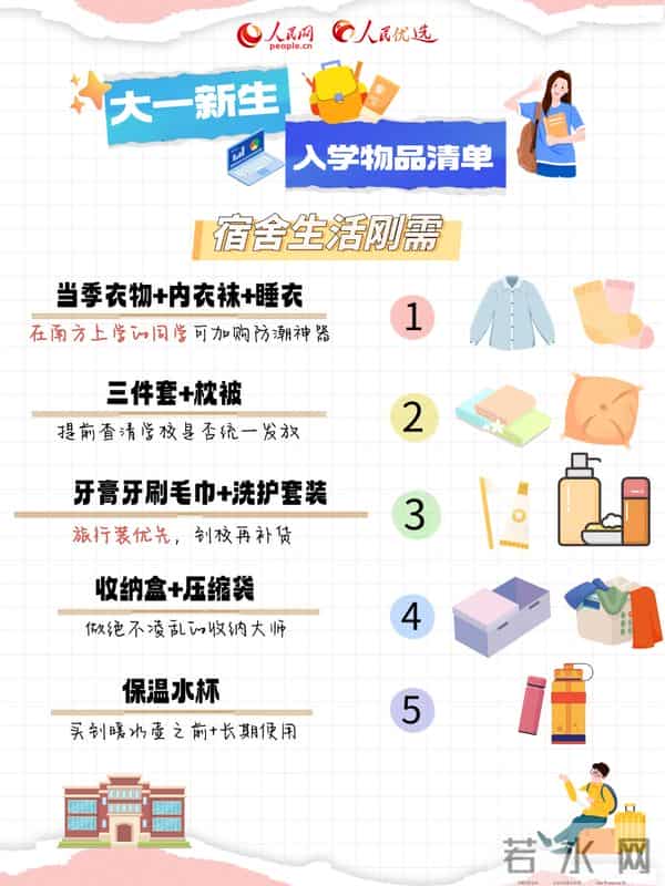 大学新生必备大一新生丨入学必备物品清单，速来抄作业！