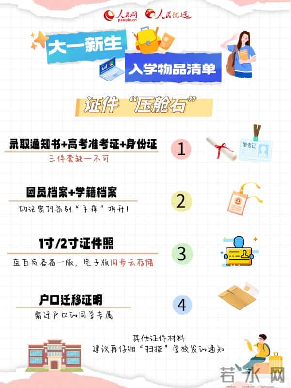 大学新生必备大一新生丨入学必备物品清单，速来抄作业！