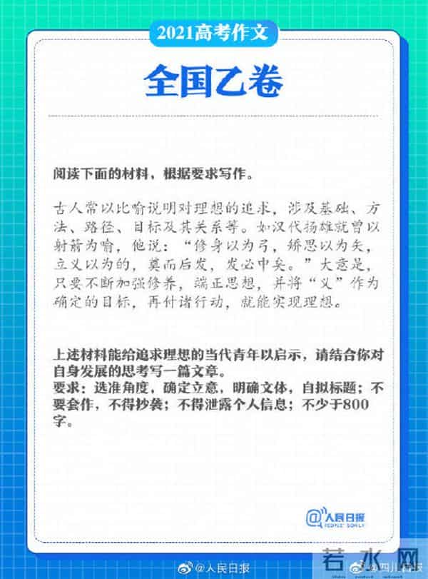 2021全国高考语文作文