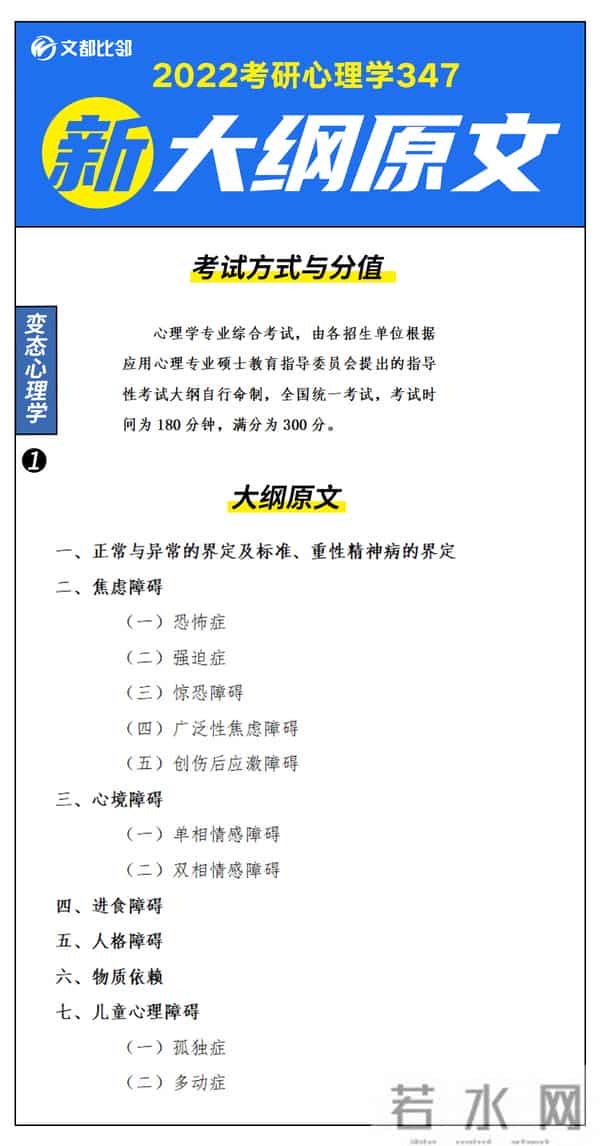 2022考研大纲2022心理学考研347大纲原文（全）