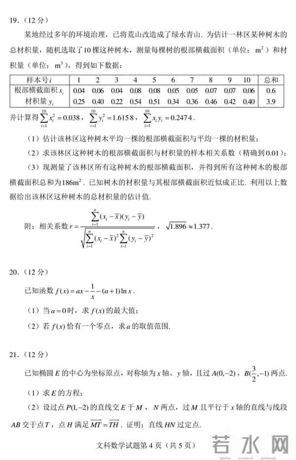 新课标全国卷2022年高考数学(新课标,全国Ⅰ卷)
