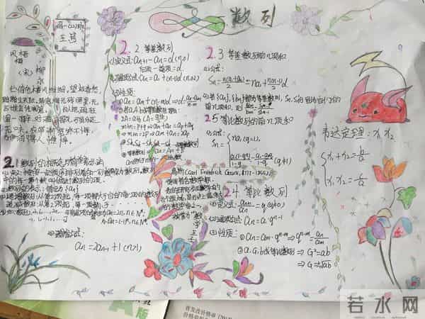 高一学生做的数学手抄报，数列知识这样总结，学起来容易多了