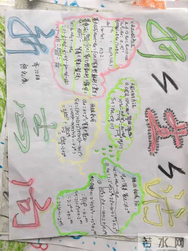 高一学生做的数学手抄报，数列知识这样总结，学起来容易多了