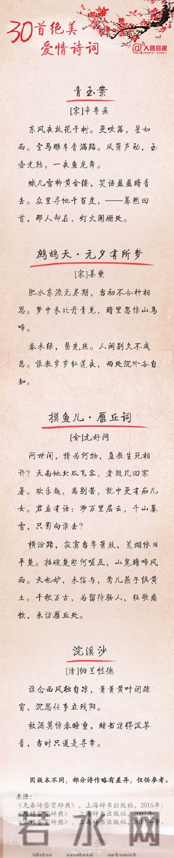 520告白情话最暖心短句大全 520情人节精选30首爱情诗词