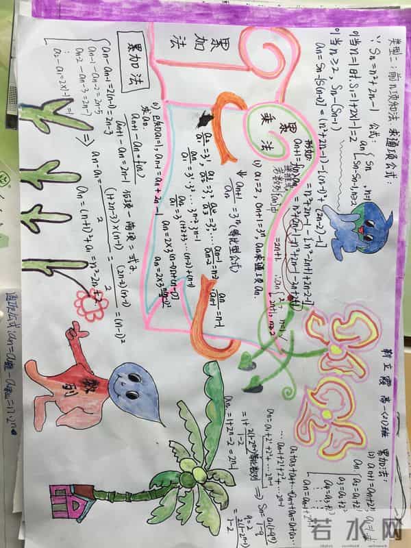 高一学生做的数学手抄报，数列知识这样总结，学起来容易多了