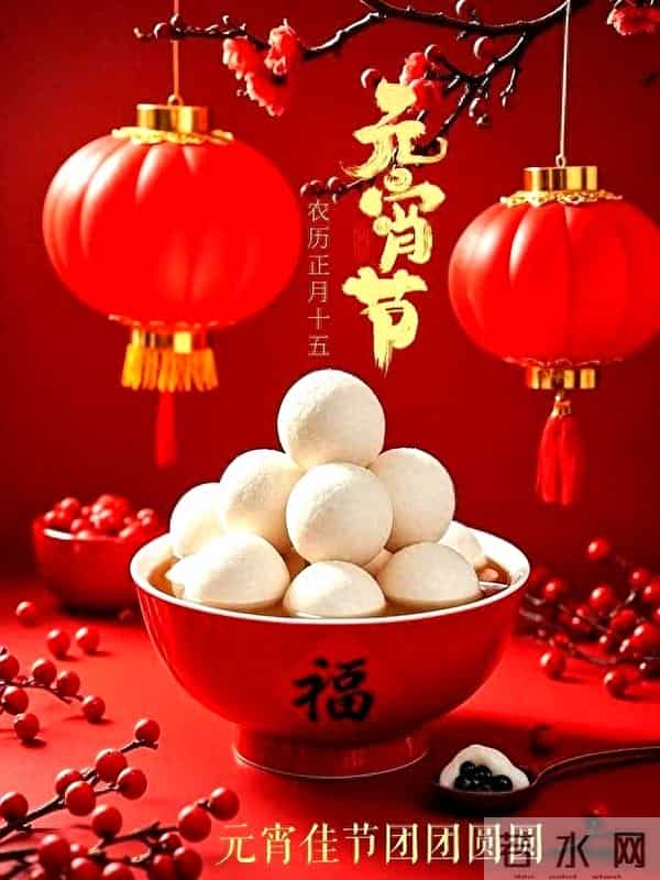 元宵节祝福图片 月满灯暖庆团圆,元宵甜蜜乐无边。