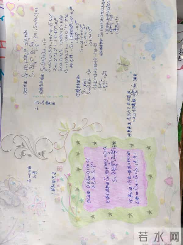 高一学生做的数学手抄报，数列知识这样总结，学起来容易多了