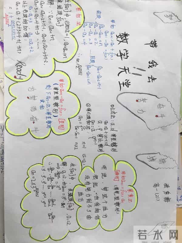 高一学生做的数学手抄报，数列知识这样总结，学起来容易多了