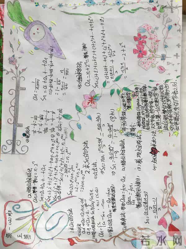 高一学生做的数学手抄报，数列知识这样总结，学起来容易多了