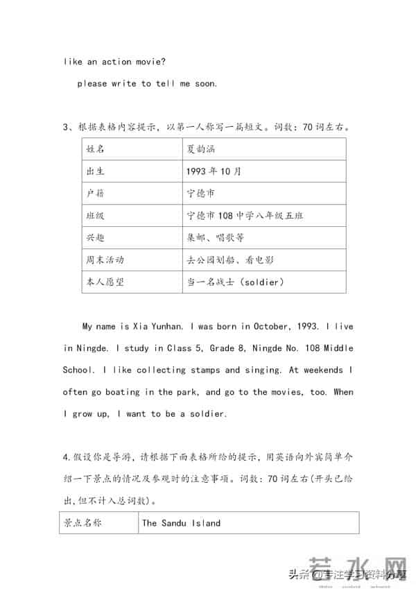 初中英语:初中英语作文范文21篇,家长可以打印一份给孩子收藏