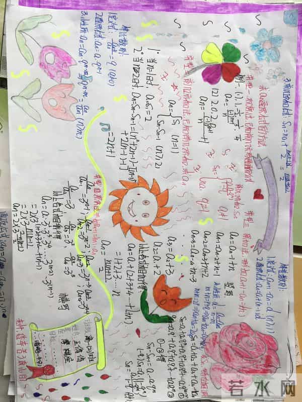 高一学生做的数学手抄报，数列知识这样总结，学起来容易多了