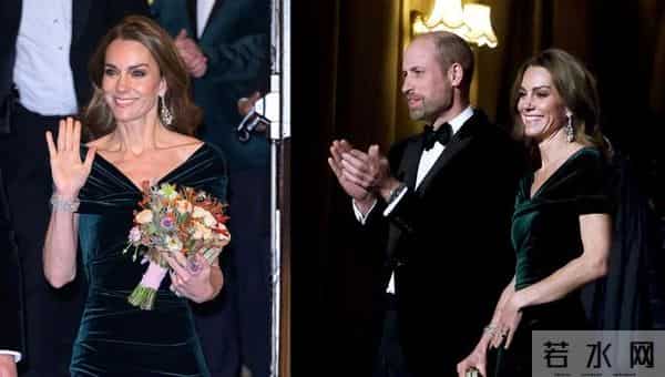 威廉王子在皇家综艺汇演前对凯特做出亲密举动被拍到,画面曝光