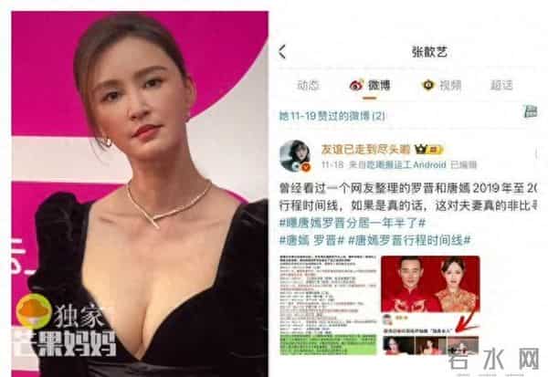 张歆艺被曝点赞罗晋唐嫣分居帖子!被扒曾针对刘诗诗!网友骂绿茶