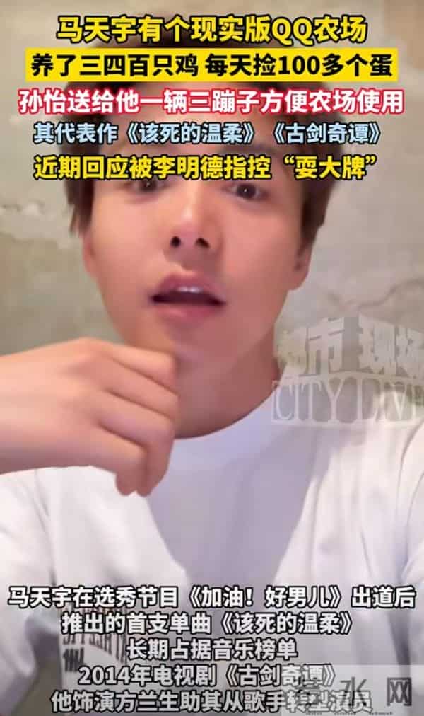 39岁马天宇首次公开自己的农场:养了三四百只鸡,每天捡100多枚蛋,草莓、西红柿、茄子等应有尽有