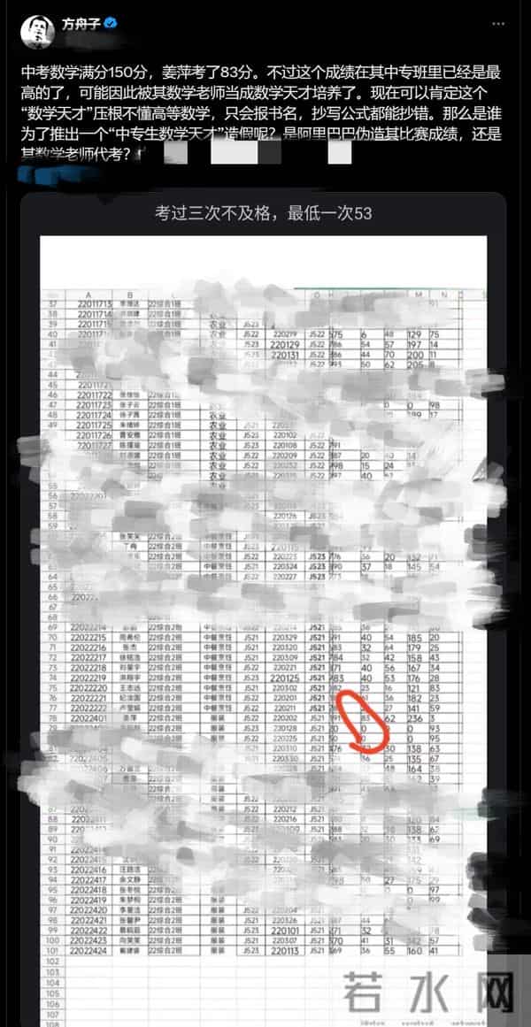 姜萍决赛成绩未出,远在美国的方舟子急了,还晒出多个证据打假!