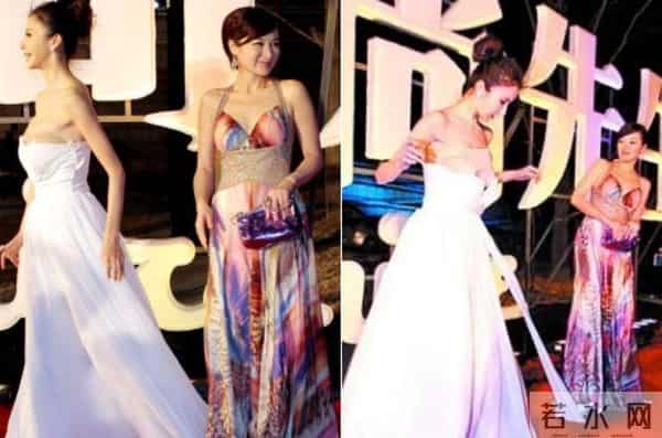 红毯尴尬瞬间：女明星肩带崩断，裙下走光社死现场！