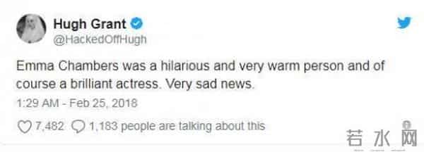 《诺丁山》“疯妹妹”钱伯斯过世 休格兰特悼念