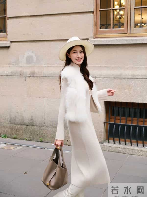 广东电台主持人彭婷婷脚穿白色长筒靴，高贵优雅